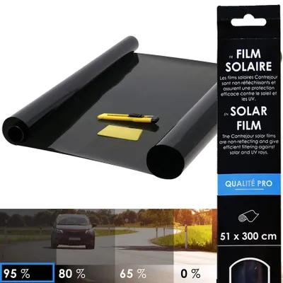 Imagen del producto de Película protectora para ventanas, tintada, con protección UV del 95%, de 51 x 300 cm, para automóviles y ventanas