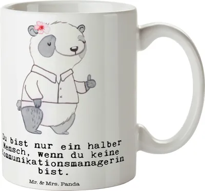 Produktbild von Mr. & Mrs. Panda Tasse Kommunikationsmanagerin Herz - Weiß - Geschenk, Witzig, Studium, Teetasse, Kaffeebecher, Kaffeetasse, Becher, Lustig, Communications Manager