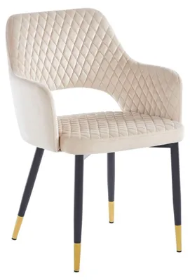 Produktbild von YONITA Polsterstuhl für Esszimmer - beige / schwarz / gold