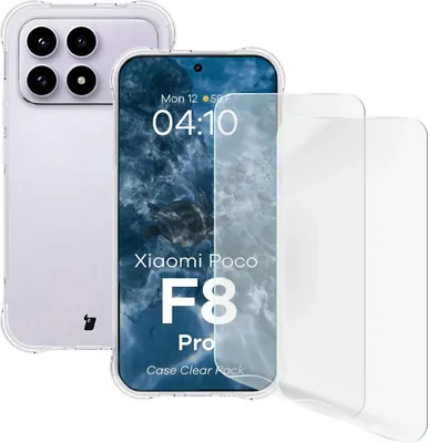 Produktbild von Handyhülle + 2x Folie für Xiaomi POCO F8 Pro, Bizon Case Clear Pack, Transparent