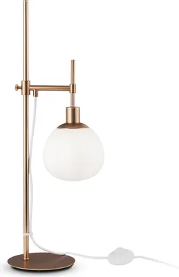 Produktbild von Maytoni Erich Tischleuchte, Tischlampe E14 Messing Weiss Glas