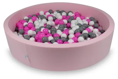 Zdjęcie produktu dla Suszarka 130x30cm pudrowy róż z 600 kulkami: białe, szare, różowe