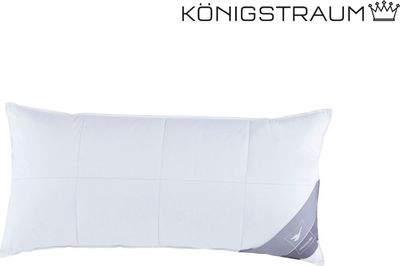 Häussling Königstraum Mehrkammer Federn- und Daunenkissen 40x80 cm | Kopfkissen, Kissen, Deutsche Manufaktur, auch für Allergiker geeignet, Bezug 100% Baumwolle