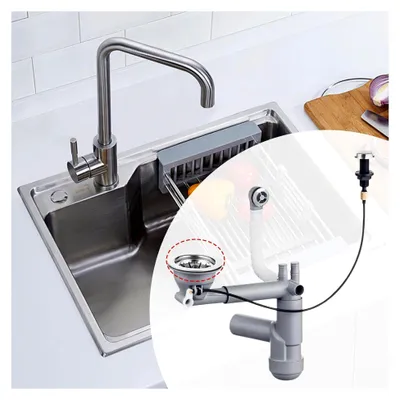 Produktbild von Ø 80 mm Siebkörbchen für Spülen mit höhenverstellbarem Edelstahl, passend für die meisten Überlaufbecken und Hauptbecken mit oder ohne Excenterbedienung