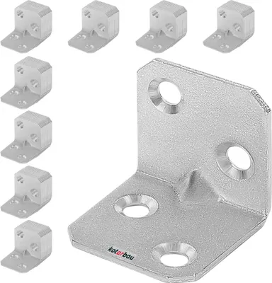 Produktbild von KOTARBAU® 100er Set  Winkelverbinder 25 x 25 x 25 mm Sicke Stahl Bauwinkel Montagelöcher Möbelwinkel Verzinkt Schwerlast Holzverbinder Montagewinkel Stuhlwinkel