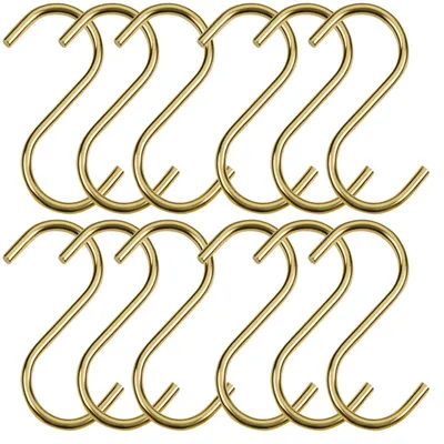 Produktbild von SOTECH S-Haken Antik Gold galvanisiert – für Rundstäbe bis Ø 30 mm (12er Set)