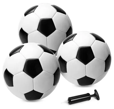 Image de Solidchoice - Ballon de foot noir et blanc, taille 3