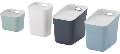 Immagine prodotto di Pattumiere READY TO COLLECT CURVER Set da 4, 5 L, 10 L, 2 x 20 L, Bianco, Verde, Blu, Grigio