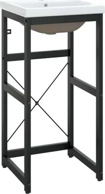 Obrázok produktu pre vidaXL Kúpeľňový rám s umývadlom Čierna liatina