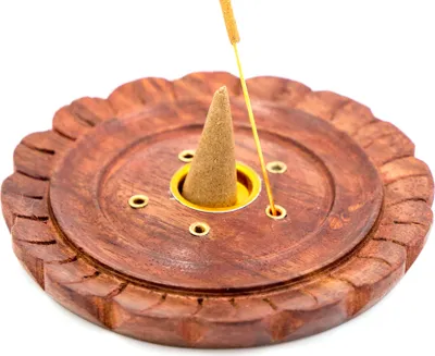 Produktbild von Räucherkegelhalter aus Sheesham-Holz (Rund)