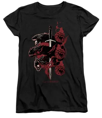 Produktbild von Game Of Thrones - "Targaryen" T-Shirt für Damen, Anliegend TV40971 (S) (Schwarz)