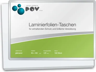 Produktbild von Aktion: Laminierfolien 50 x 105 mm, 2 x 125 mic , glänzend, für Thekenpreisschilder