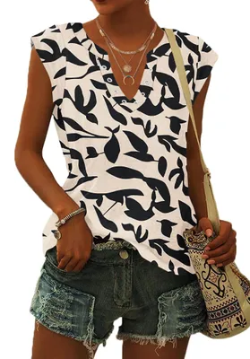 Productafbeelding van Dames T-shirt met V-hals en Korte Mouwen