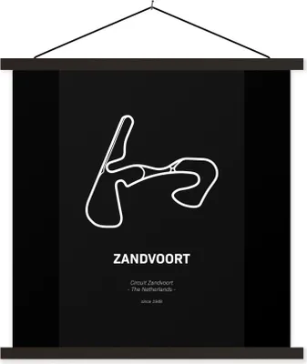 Produktbild von MuchoWow® Textilposter Formel 1 - Zandvoort - Rennstrecke 120x120 cm mit schwarzem Rahmen - Aufhängungsset