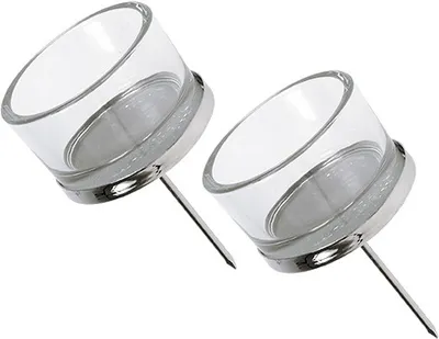 Produktbild von Silberner Kerzenhalter Glas Windlicht Set 4 Stk Teelicht Tischdeko, 4 Stück