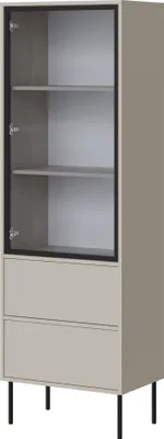Produktbild von Furniture24 Vitrine Domi 60 1 Türig Vitrinenschrank 60X185X40 Cm - Kaschmir