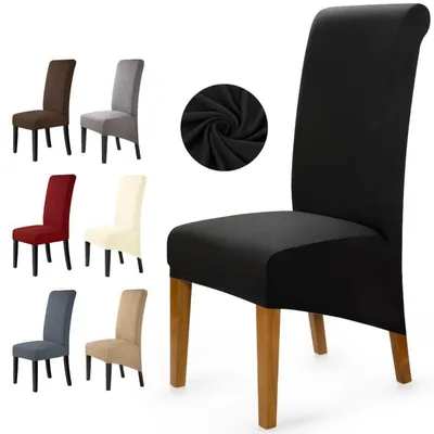 Produktbild von Stuhlhussen XL 4 Stück Stretch Elasthan Universal Waschbar Schwarz