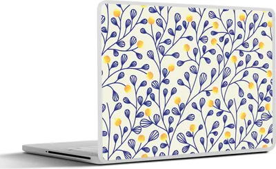 Produktbild von MuchoWow® Laptop Aufkleber Sticker Cover Muster - Gelb - Minimalistisch 31x22.5 cm - Laptop-Deko