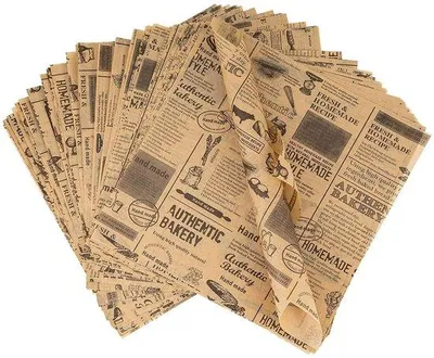 Produktbild von Wegwerfpapier, 100 Blätter, 22 x 22 cm, Sandwichbeutel, für Sandwiches, Fritten, Hamburger, Torte usw.