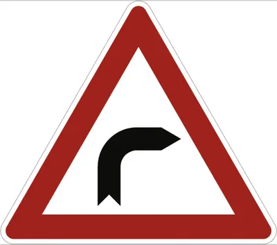 Produktbild von Verkehrsschild VZ103-20, Kurve (rechts), Alu, RA2, 630 mm SL
