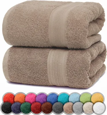 Produktbild von Frottier Duschtücher 2er Pack 70x140cm, 100% Baumwolle, Sand