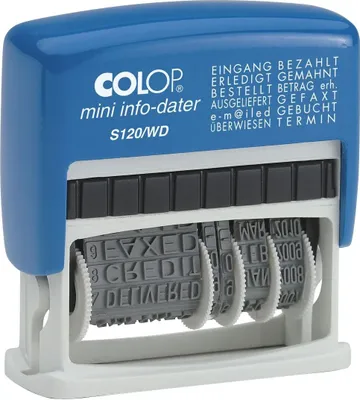 Productafbeelding van COLOP® S120WD Mini-Dater - Datumafficheerder met 12 teksten