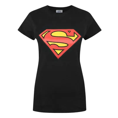 Image de T-shirt Superman pour femmes, logo, modèle NS4225 (Taille L), couleur noire