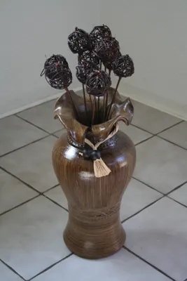 Produktbild von Trockenblumen - Bastelbedarf - "Dekokugel auf Stiel" - 50cm