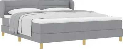 Zdjęcie produktu dla Łóżko sprężynowe z materacem Jasnoszary 180 x 200 cm tkanina