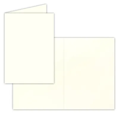 Image de Omgoods - 100 cartes pliées A6 en papier blanc naturel - Non imprimées