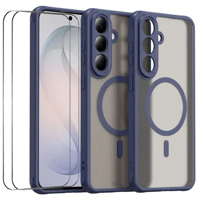 Immagine prodotto di Custodia MagSafe + 2 protezioni in vetro temperato per fotocamere del Samsung Galaxy S26 FE, colore blu