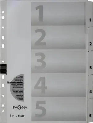 Image de Pagna® 31003-08 Répertoire numérique - 1 - 5, carton, A4, 5 feuilles, blanc