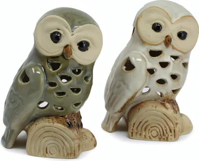 Produktbild von Windlicht Eule aus Porzellan, 2er Set, ca. 11 x 10 x 16 cm