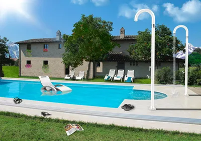 Immagine prodotto di Doccia da Esterno Giardino Miscelatore e Lavapiedi Arkema Funny Yin Dove Grey