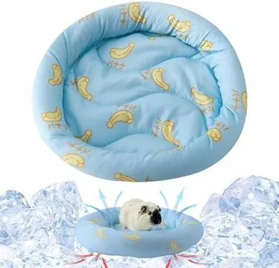 Produktbild von Kühlmatte für Hamster, Haustier Kühlmatte Kühldecke für Sommer, Meerschweinchen Bett, 20.5 cm Durchmesser Rund EIS Seide Schlafbett für kleine Haustiere Meerschweinchen Hamster Kaninchen