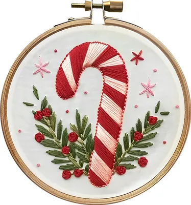 Produktbild von Weihnachts-Stickset, Stickmuster zum Thema Weihnachten, mit Stickrahmen, Nadeln und Fäden, DIY-Stickset für Erwachsene und Anfänger