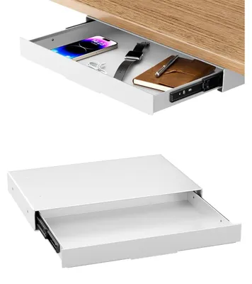 Produktbild von Auszugsschublade unter Schreibtisch - 375 mm - Weiß - Max. 8 kg