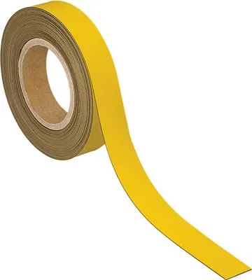 Zdjęcie produktu dla MAUL Taśma znakująca metalowa 1 sztuka 42 g/cm² magnetyczna pokryta tworzywem sztucznym z możliwością opisania 10 m x 4 cm x 1 mm żółta