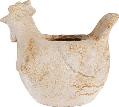 Produktbild von Clayre & Eef Blumentopf Huhn 31x20x27 cm Beige Keramikmaterial