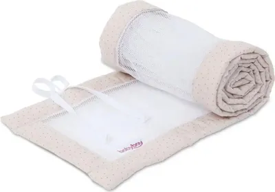 Produktbild von babybay Nestchen Mesh Royal passend für Modell Maxi, Boxspring, Comfort und Comfort Plus, beige Glitzerpunkte gold