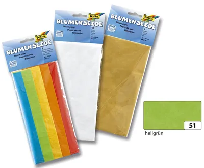 Zdjęcie produktu dla Folia 90051 Jedwab w kwiaty - 50 x 70 cm, 26 arkuszy, jasnozielony