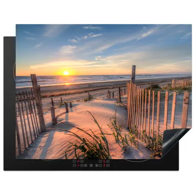 Produktbild von KitchenYeah© Herdabdeckplatte Strand - Meer - Düne - Sonnenuntergang - Landschaft , 77x59cm, Küche Deko, Glaskeramikkochfeld Herdabdeckung, Abdeckplatte fùr Kochfeld