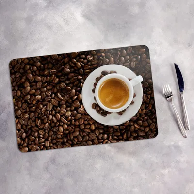 Produktbild von Tischset 4x45x30 cm Platzset Tischmatte Platzmatte Untersetzer - Kaffee Bohne Espresso
