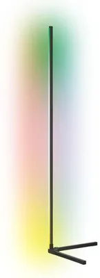 Image de Calex Smart LED Lampadaire, 140 cm, couleurs RGB & lumière blanche froide à chaude, dimmable, WLAN App- &vocale, lampe d'angle pour salon, noir