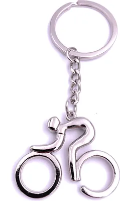 Produktbild von Onwomania Rennrad Fahrrad Fahrer Schlüsselanhänger Keychain Silber Metall