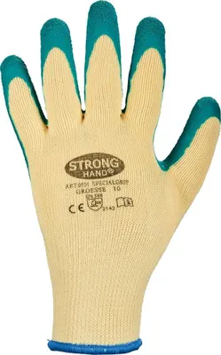 Produktbild von STRONGHAND Handschuhe Specialgrip gelb / grün EN 388 PSA II Gr. 10 - 0501-10H
