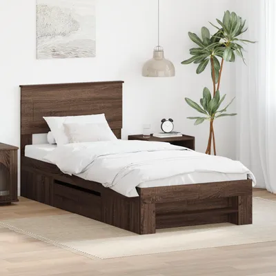 Obrázek produktu pro vidaXL Rám postele hnědý dubový vzhled 80 x 200 cm materiál na bázi dřeva