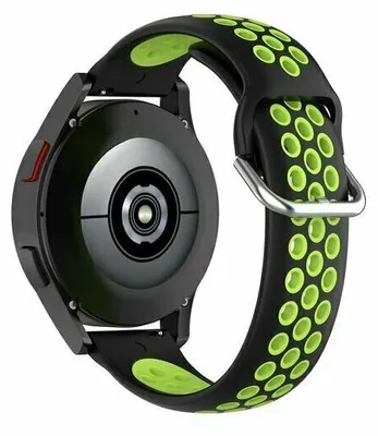 Produktbild von By Qubix passend für Garmin Venu 4 - 45 mm - Silikon-Sportarmband mit Schnalle - Schwarz + Grün