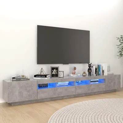 Zdjęcie produktu dla Maison Exclusive - Szafka pod TV z oświetleniem LED, szarość betonu, 260x35x40 cm