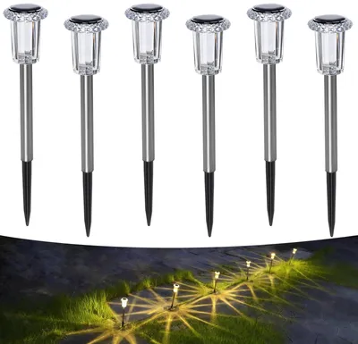 Productafbeelding van Tuinlampen op Zonne-energie, 6 Stuks Warmwit, Waterdicht